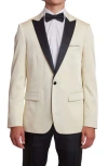 Paisley & Gray Grosvenor Slim Fit Peak Lapel Tuxedo Jacket In White