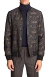 Paisley & Gray Men's Hyde Patterned Bomber Jacket In Black
