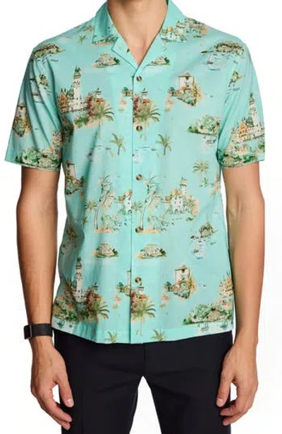 Paisley & Gray Island Print Camp Shirt
