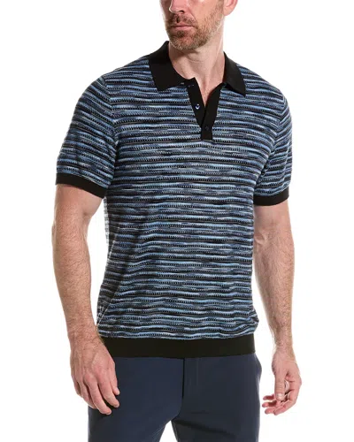 Paisley & Gray Knit Polo Shirt In Blue