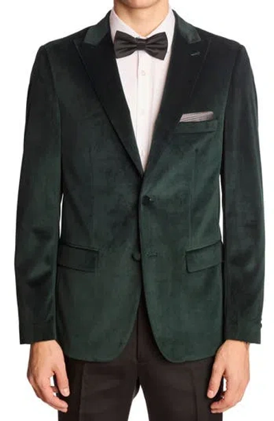 Paisley & Gray Kyle Slim Fit Velvet Dinner Jacket In Green