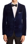 Paisley & Gray Kyle Slim Fit Velvet Dinner Jacket In Blue