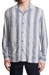 Paisley & Gray Men's Slim Fit Long Sleeve Diamond Striped Button Front Camp Shirt In Blue