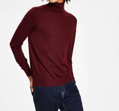 Paisley & Gray Luxe Fine Gauge Turtleneck In Black Currant