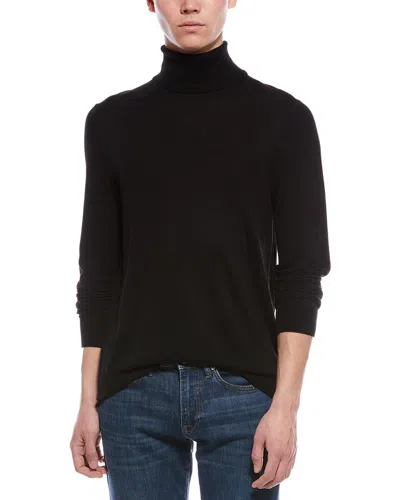 Paisley & Gray Chunky Wool-blend Turtleneck Sweater In Black