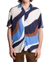 Paisley & Gray Men's Camp Collar Printed Shirt In Blue
