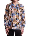 Paisley & Gray Cotton Button-up Camp Shirt In Blue