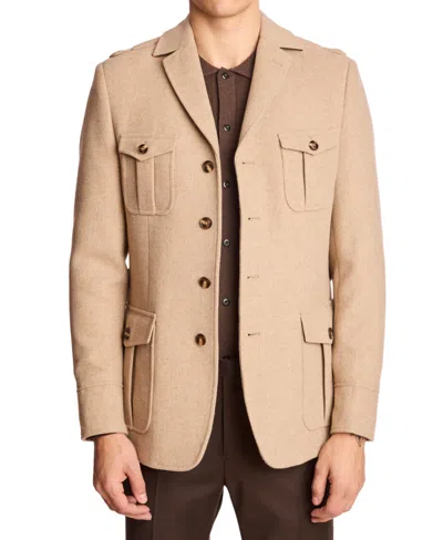 Paisley & Gray Men's Collared Utility Jacket In Brown