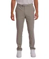 Paisley & Gray Downing Slim Flat Front Stripe Seersucker Dress Pants In Grey Tan Cream Seersucker