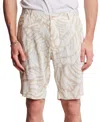 Paisley & Gray Men's Felix Slim Fit Abstract Print 8-1/2" Shorts In Tan  Cream