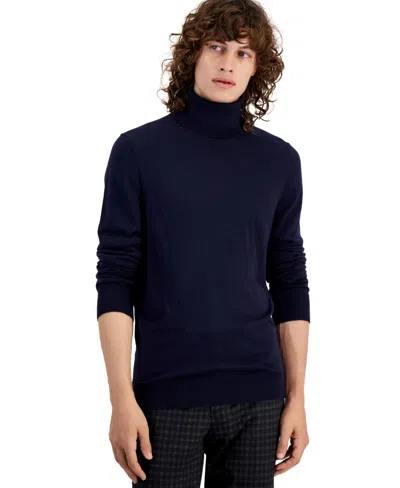 Paisley & Gray Men's Fine-gauge Turtleneck Sweater In Blue