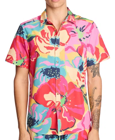 Paisley & Gray Men's Gilby Floral Swim Shirt In Abstract Pop Multi