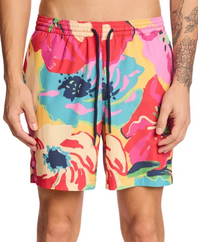 Paisley & Gray Men's Gilligan Regular-fit Abstract Floral 6" Swim Trunks In Abstract Pop Multi