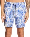 Paisley & Gray Men's Gilligan Regular-fit Abstract Floral 6" Swim Trunks In Blue