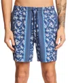 Paisley & Gray Men's Gilligan Regular-fit Abstract Floral 6" Swim Trunks In Blue