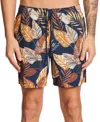 Paisley & Gray Men's Gilligan Regular-fit Abstract Floral 6" Swim Trunks In Burgundy
