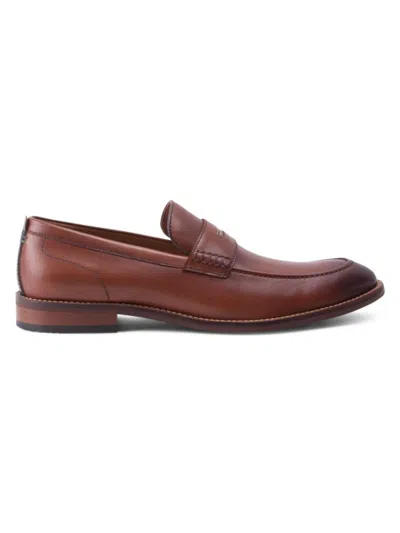 Paisley & Gray Men's Houndstooth Penny Loafers In Tan