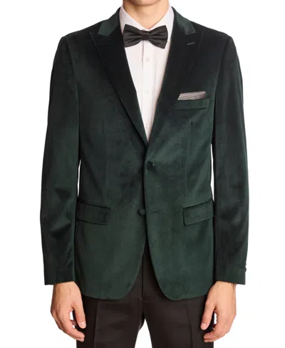 Paisley & Gray Kyle Slim Fit Velvet Dinner Jacket In Green