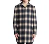 Paisley & Gray Men's Navy & Cream Buffalo Plaid Topper Coat In Navy Cream Buffalo Plaid