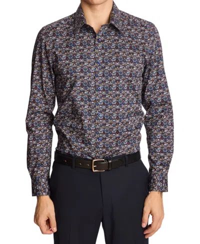 Paisley & Gray Men's Parker Slim Fit Long Sleeve Abstract Print Button-front Shirt In Gray