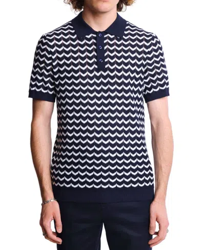 PAISLEY & GRAY MEN'S SLIM FIT SHORT SLEEVE CHEVRON POLO SHIRT