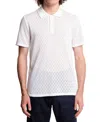 Paisley & Gray Diamond Open Knit Polo In White