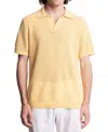 Paisley & Gray Open Knit Johnny Collar Polo In Orange