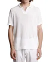Paisley & Gray Open Knit Johnny Collar Polo In White