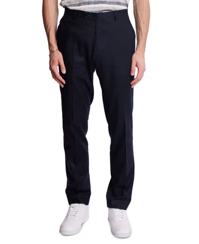 Paisley & Gray Downing Linen-blend Pant In Navy Linen