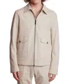 Paisley & Gray Men's Zip-front Bomber Jacket In Tan Linen