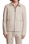 Paisley & Gray Milo Slim Fit Linen Blend Bomber Jacket In Brown