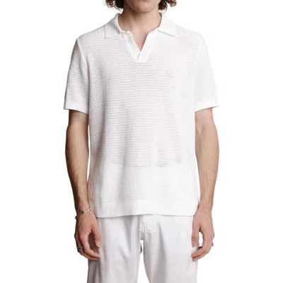 Paisley & Gray Open Knit Johnny Collar Polo