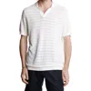 Paisley & Gray Open Knit Johnny Collar Polo In White