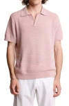 Paisley & Gray Open Knit Johnny Collar Polo