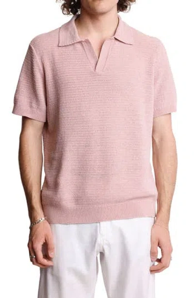 Paisley & Gray Open Knit Johnny Collar Polo