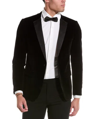Paisley & Gray Osborne Slim Fit Velvet Jacket In Black