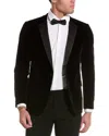 Paisley & Gray Osborne Slim Fit Velvet Jacket In Black