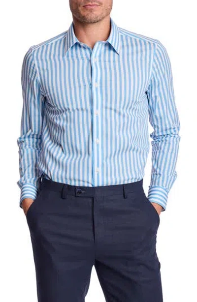 Paisley & Gray Parker Trim Fit Stretch Cotton Button-up Shirt In Metallic