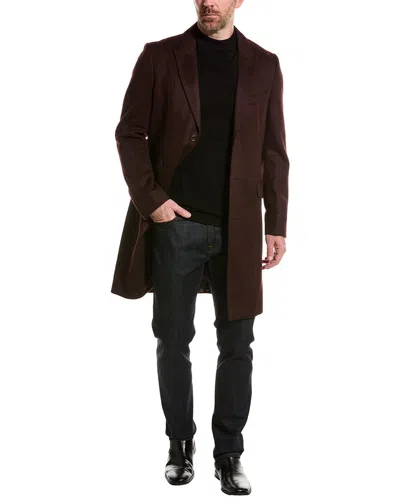 Paisley & Gray Peak Slim Fit Wool-blend Topcoat In Red