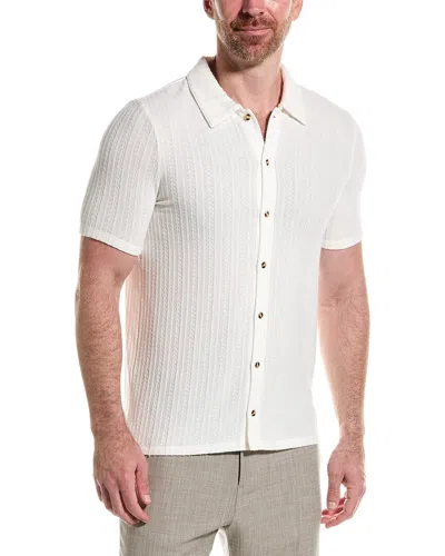 Paisley & Gray Pointelle Polo Shirt In White