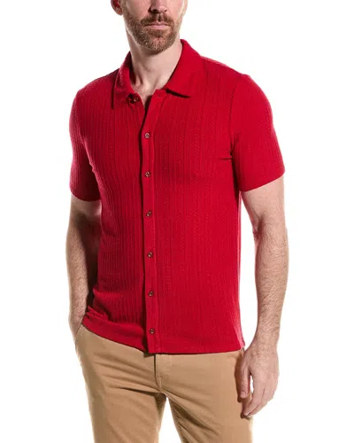 Paisley & Gray Pointelle Slim Fit Polo Shirt In Red