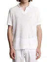 Paisley & Gray Open Knit Johnny Collar Polo In White