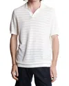 Paisley & Gray Open Knit Johnny Collar Polo In White