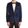 Paisley & Gray Regent Slim Fit Floral Velvet Dinner Jacket In Blue