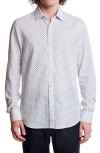 Paisley & Gray Samuel Dot Print Linen Blend Dress Shirt