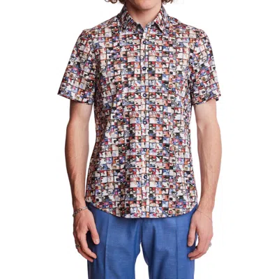 Paisley & Gray Sawyer Trim Fit Square Short Sleeve Button-up Shirt