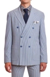 Paisley & Gray Soho Slim Fit Double Breasted Suit Jacket In Blue