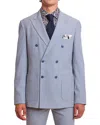 Paisley & Gray Soho Slim Fit Double Breasted Suit Jacket In Blue
