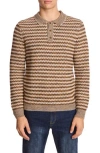 Paisley & Gray Men's Striped Polo Shirt In Brown