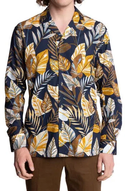 Paisley & Gray Trim Fit Long Sleeve Camp Shirt